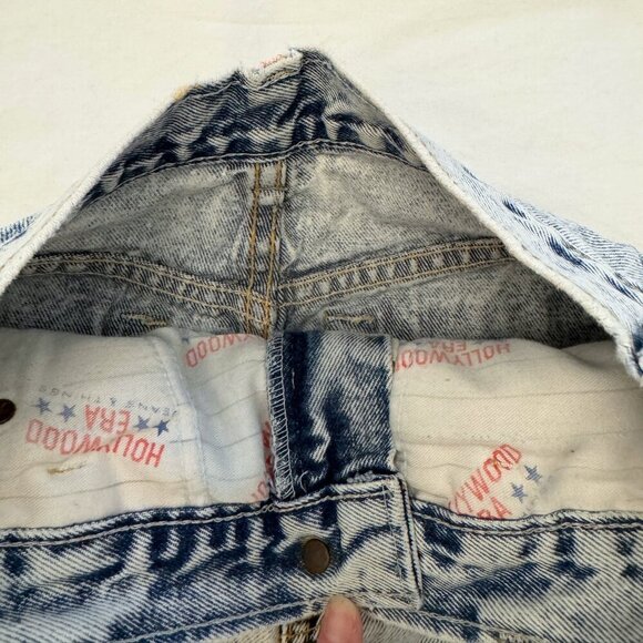 Vintage Hollywood Era Denim Skirt | Acid Wash Patch Pocket Mini - Picture 6 of 7